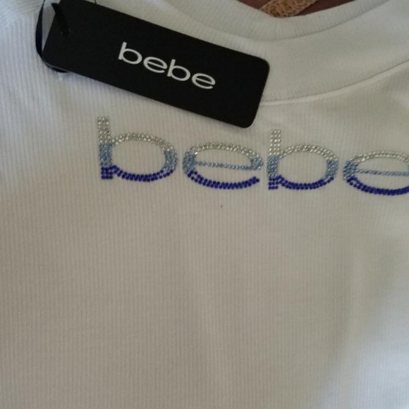 Bebe Jade Gradient Embellshed Logo Top - Size M - Picture 5 of 8